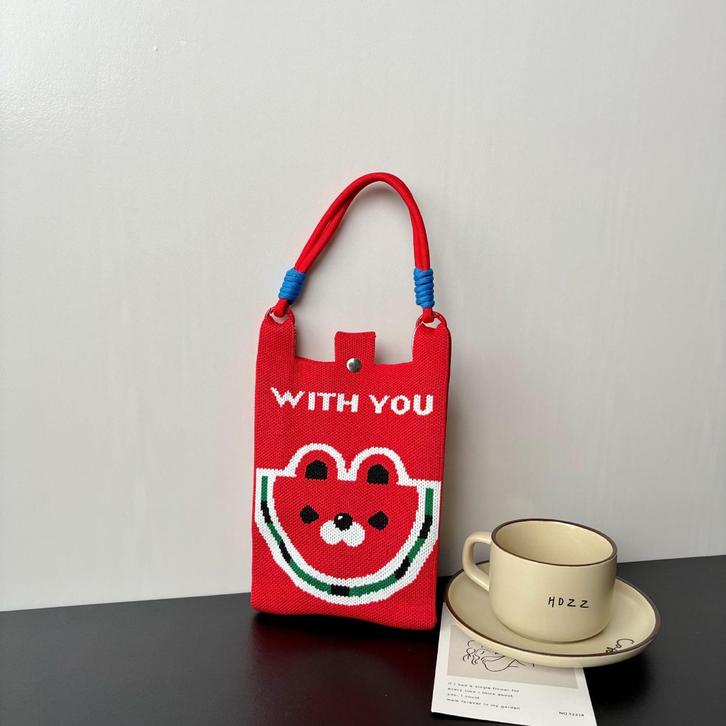 High-grade Mobile Cartoon Knitted Dopamine Color Phone Bags