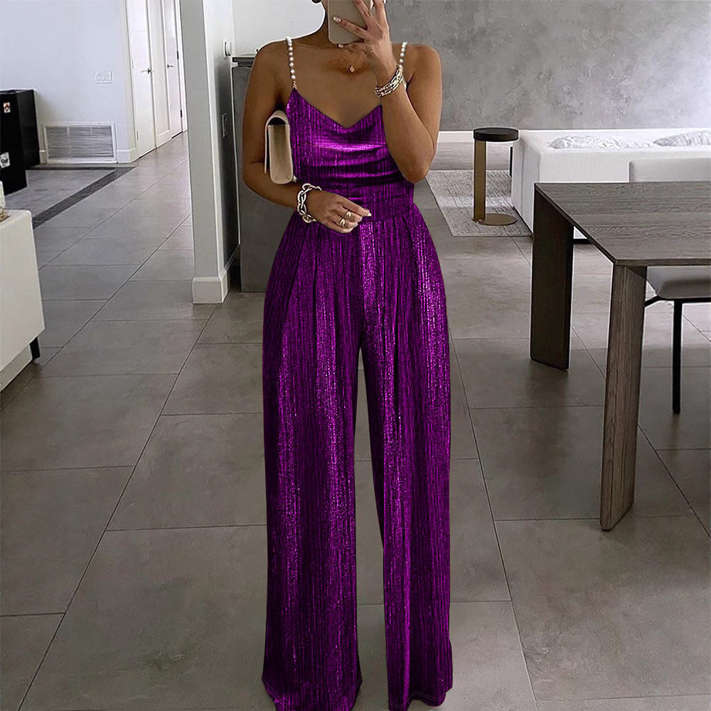 Pretty Women's Dress Elegant Suspender Beads Women's Jumpsuit/clothing