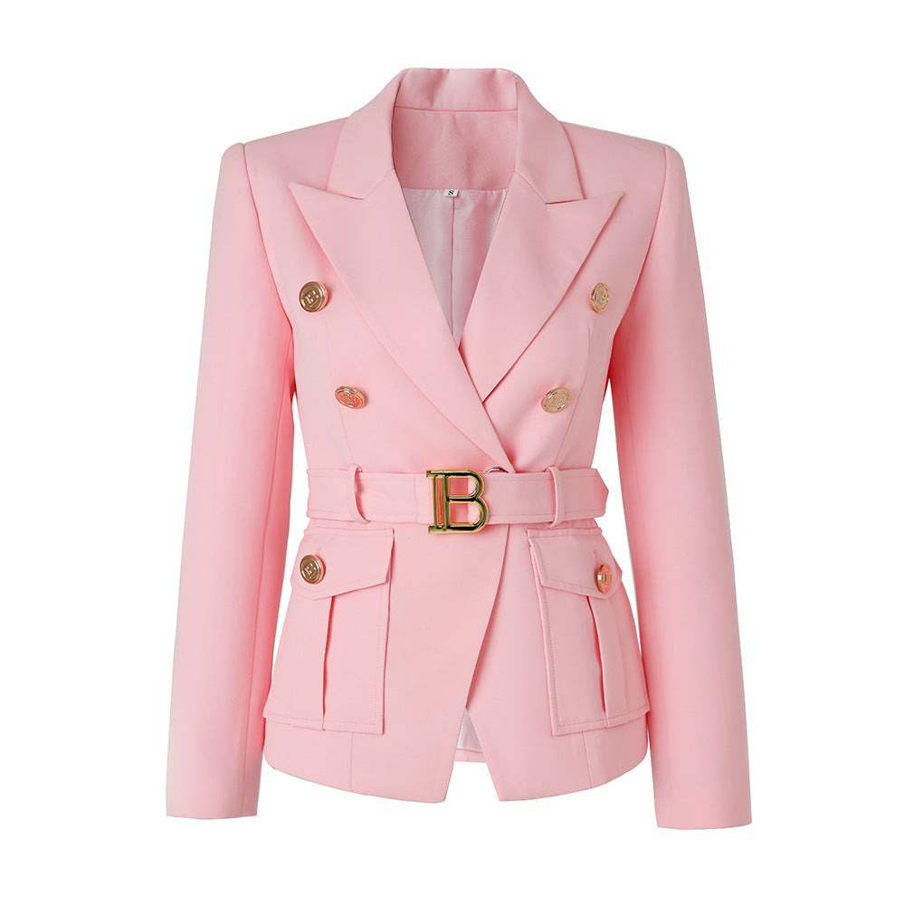 Women's Two-color Pocket Slim Fit Small Business Blazers