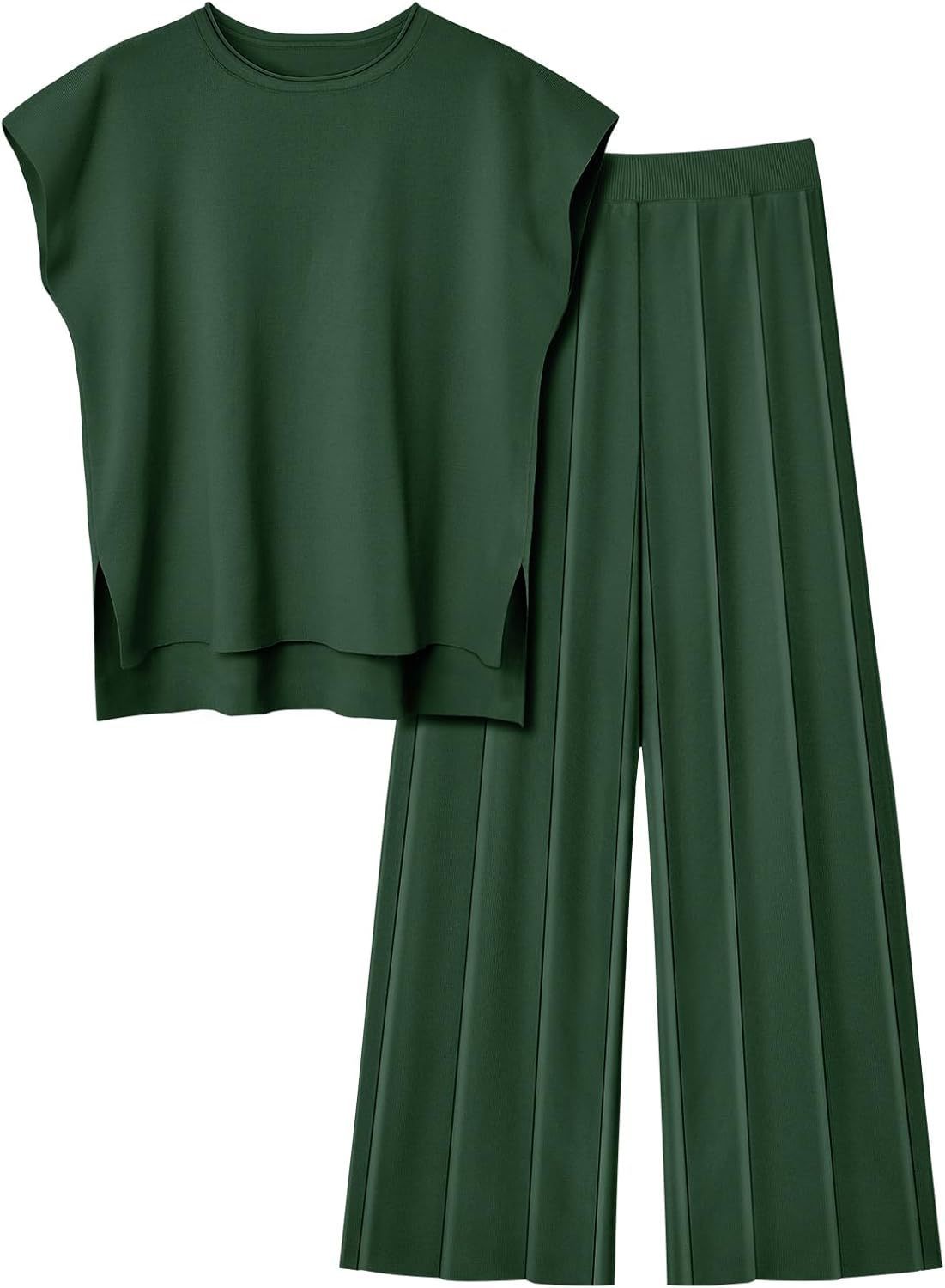 Women's Knit Casual Sleeveless Two-piece Set Suits