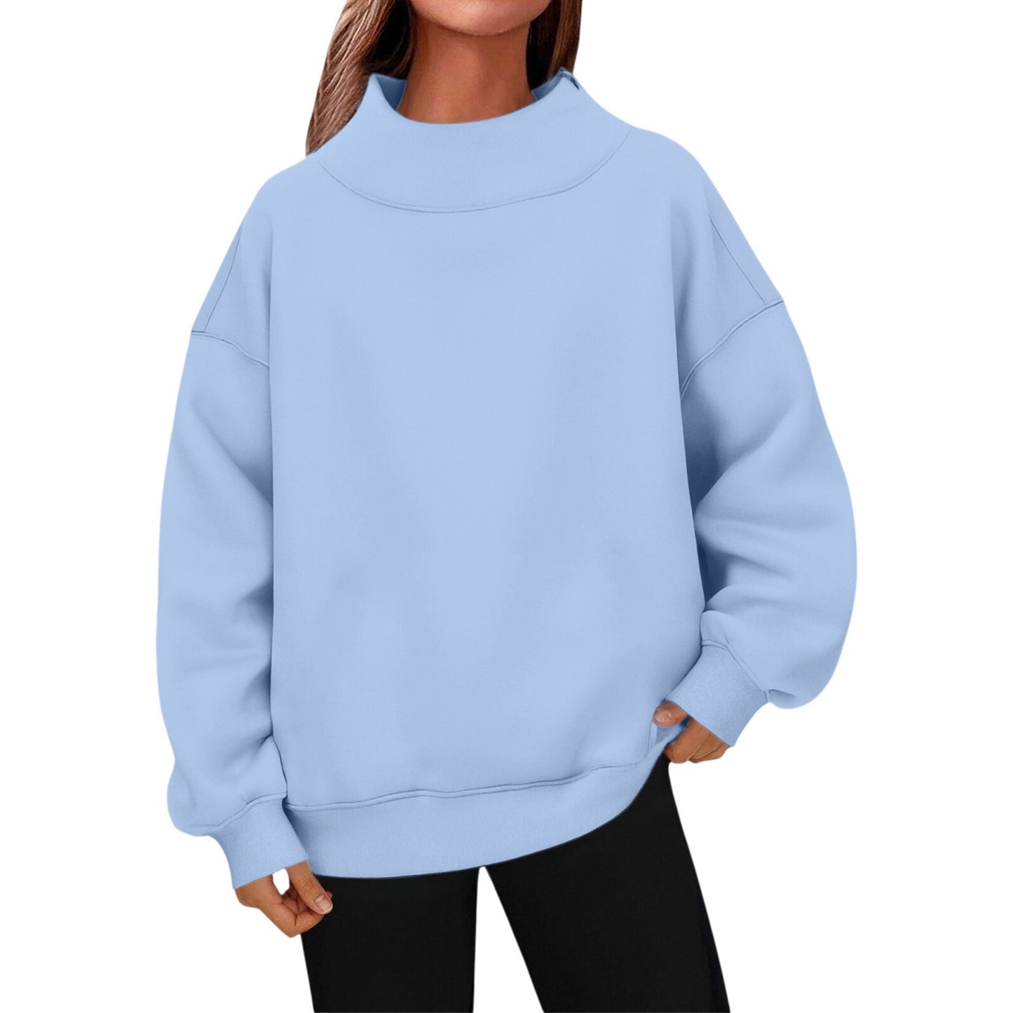 Women's Long-sleeved Turtleneck Pullover Sweatshirt Casual Veet Women's Sweater, Sweater