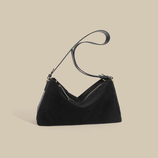 Women's Niche High-grade Versatile Cowhide Suede Pillow Large Shoulder Bags
