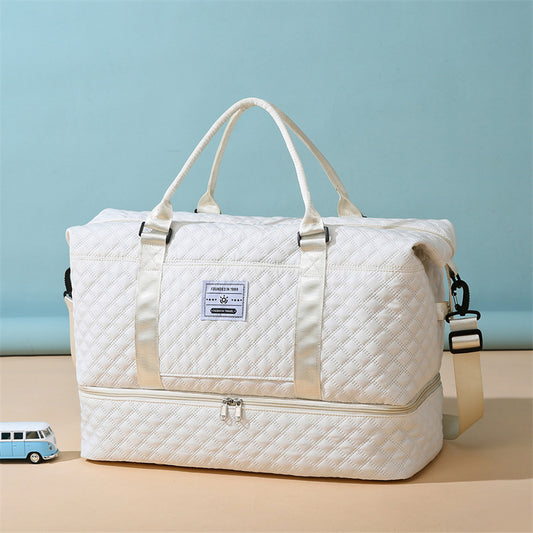 Short-distance Rhombus Dry Wet Separation Yoga Fitness Large Capacity Travel Bags