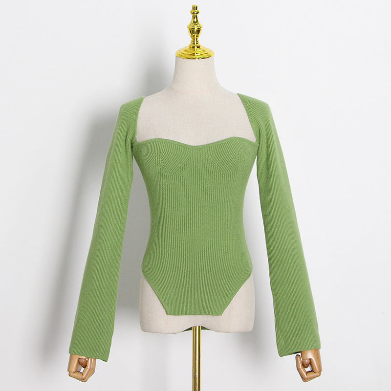 Women's Shirt Autumn Fashion Hem Irregular Slits On Sweaters