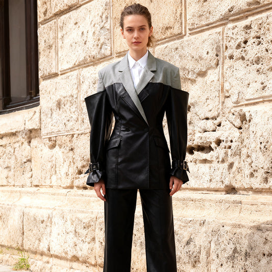 Women's Style Small Autumn Design Sense Patchwork Blazers