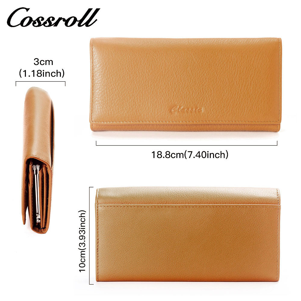 Women's Genuine Leather Long First Layer Cowhide Ladies Wallets