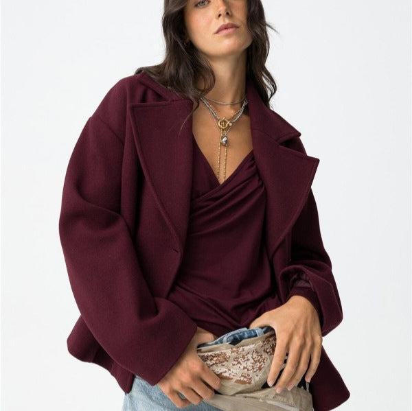 Women's Autumn Woolen Stylish Simple Versatile Double Coats
