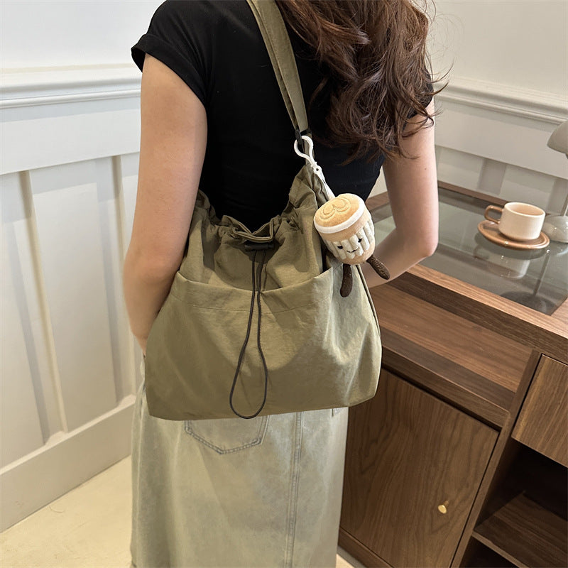 Capacity Waterproof Nylon Cloth Drawstring Ruffle Bags