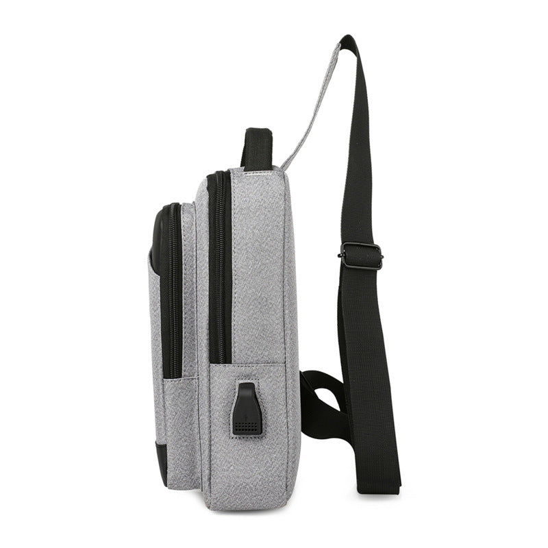 Men's Fashion Large Capacity Korean Charging Men's Chest Bags