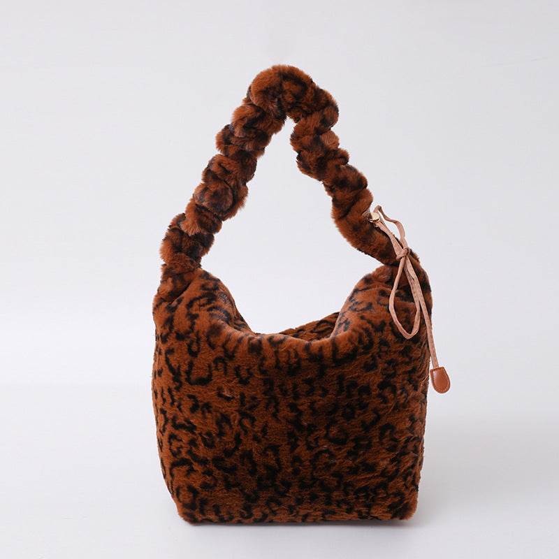 Women's Fur Vintage Leopard Print Street Trendy Crossbody Bags