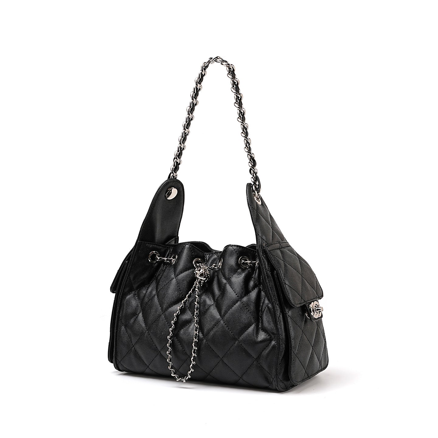 Women's Underarm Caviar Pattern Large Capacity Hobo Crossbody Bags