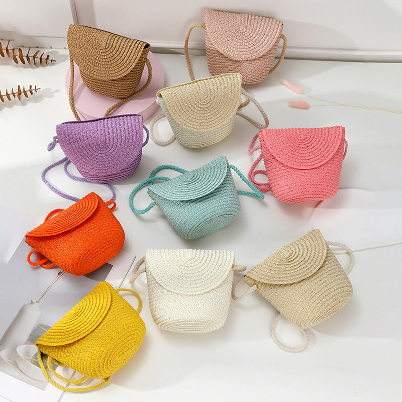 Women's Summer Seaside Holiday Straw Colorful Woven Bags