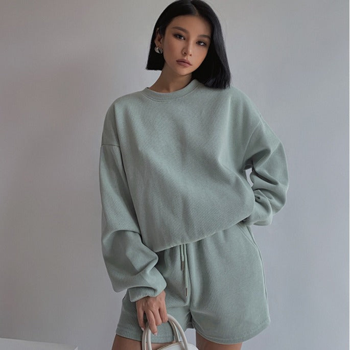 Two-piece Set Long Sleeve Solid Color Fashion Casual Suit