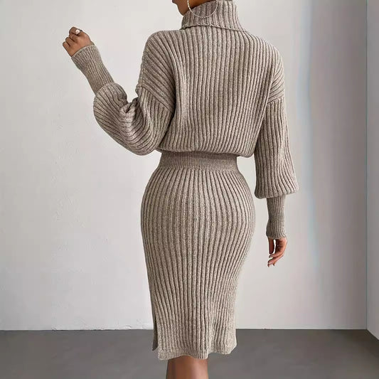 Fashionable Casual Figure Flattering Knitted Pullover Dress Dresses