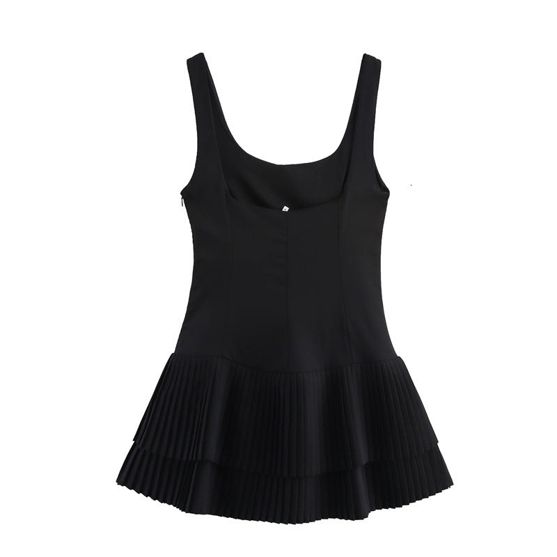 Women's Fashion Sleeveless Wide Pleated Dress Dresses