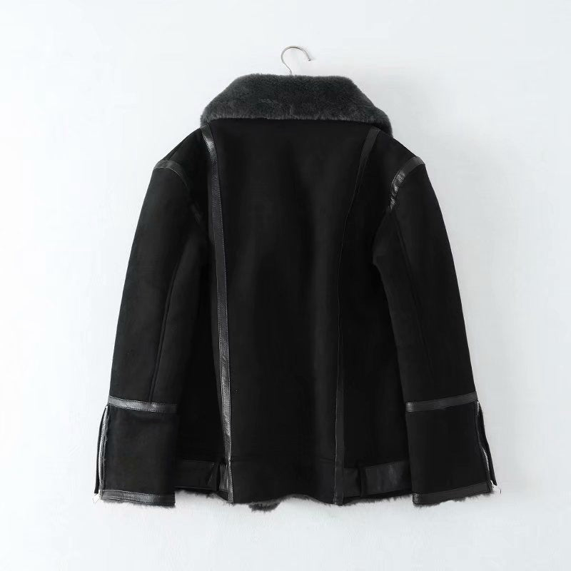Women's Winter Double-sided Suede Motorcycle For Jackets