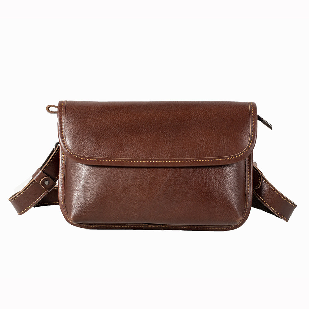 Men's Layer Cowhide Fashion Genuine Leather Trendy Men's Messenger Bags