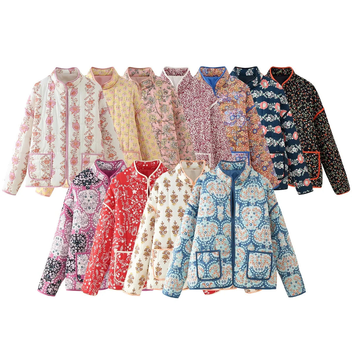 Women's Pretty French Retro Pattern Print Coats