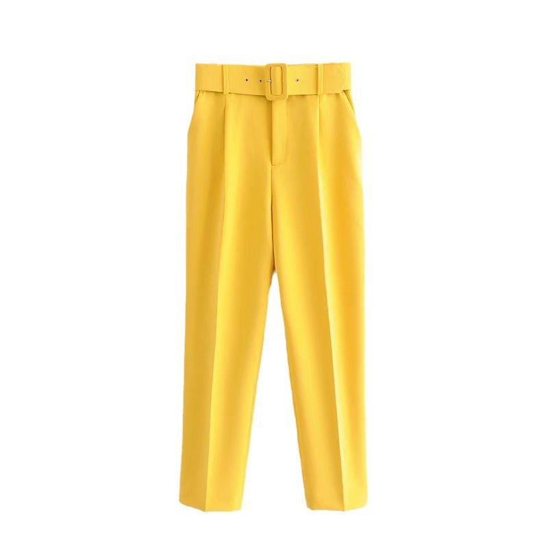 Women's Spring Pleated Harem Casual Solid Color Pants