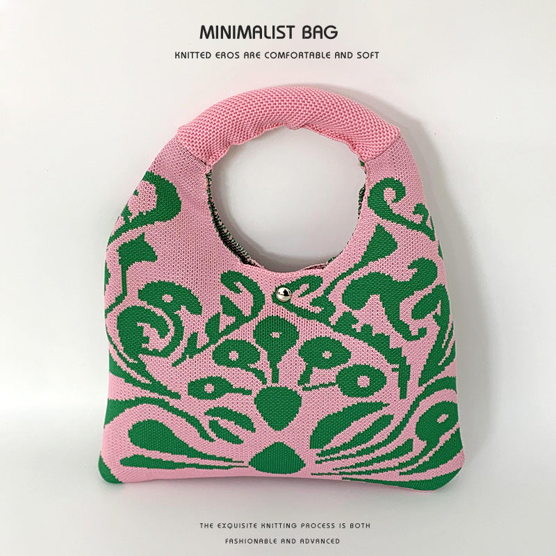 Women's Pretty Crocheted Woven Underarm Wrist Handbags