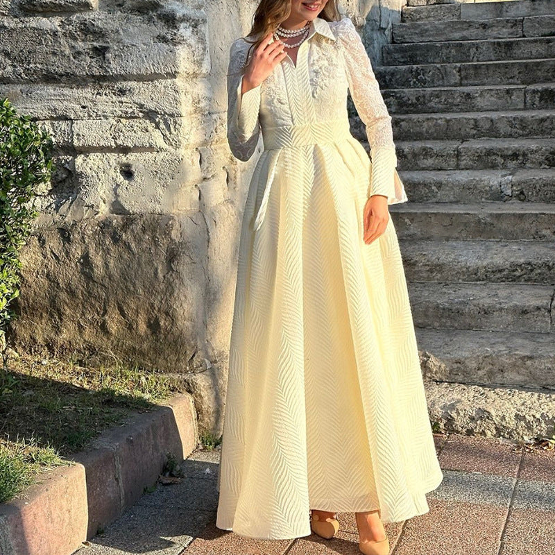 French Style Retro Long Sleeve Fashion Wedding Dresses