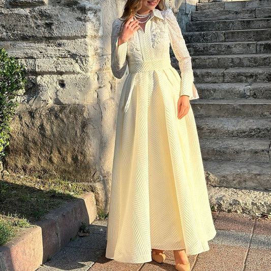 French Style Retro Long Sleeve Fashion Wedding Dresses