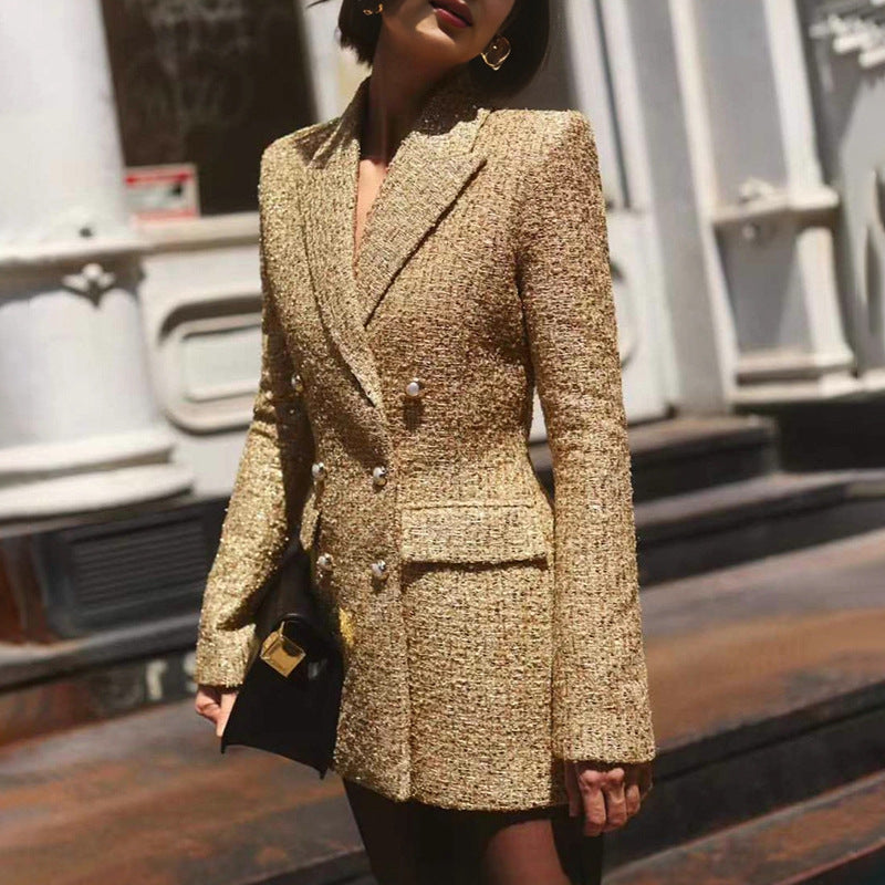 Women's French Style Classic Elegant Small Autumn Blazers