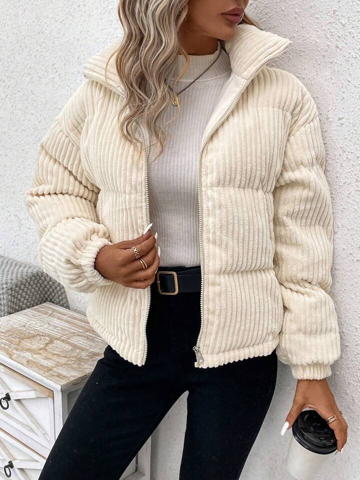 Women's Stylish Corduroy Cotton Thickened Large Coats