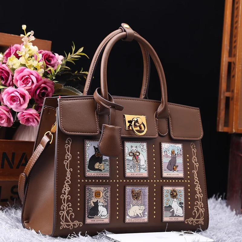 Premium Light Luxury Embroidery Cartoon Cat Handbags