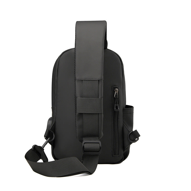 Men's Trendy Simple Derm Black Trend Style Men's Chest Bags