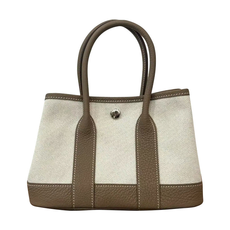 Women's Canvas Commuter Portable Leather Wide Handbags