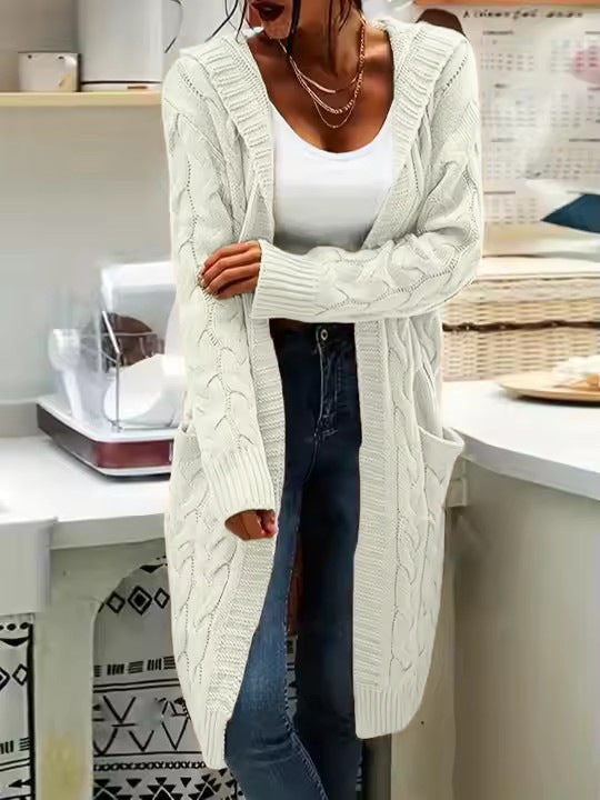Women's Unique For Long Hooded Knit Knitwear