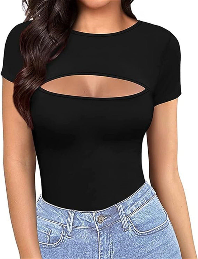 New Sleeve Round Neck Multicolor Skinny Jumpsuits