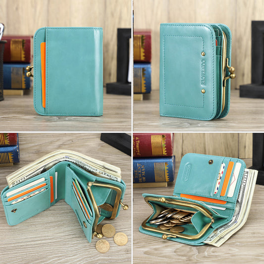 Women's Black Angel Swiping Fashion Metal Iron Ladies Wallets