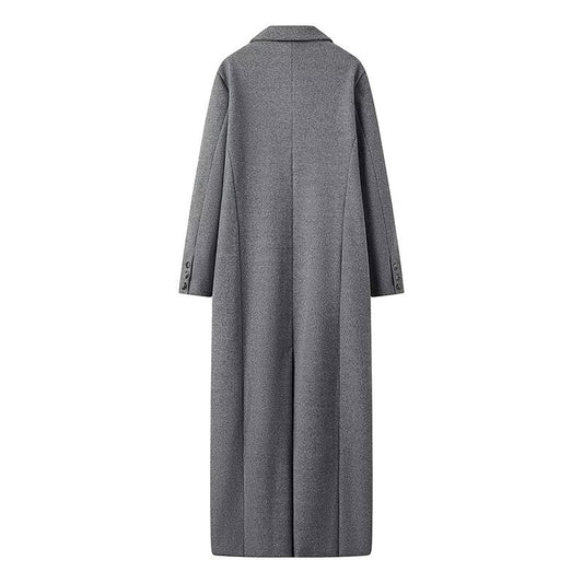 Women's Button Long Woolen Lengthened Trench Coats