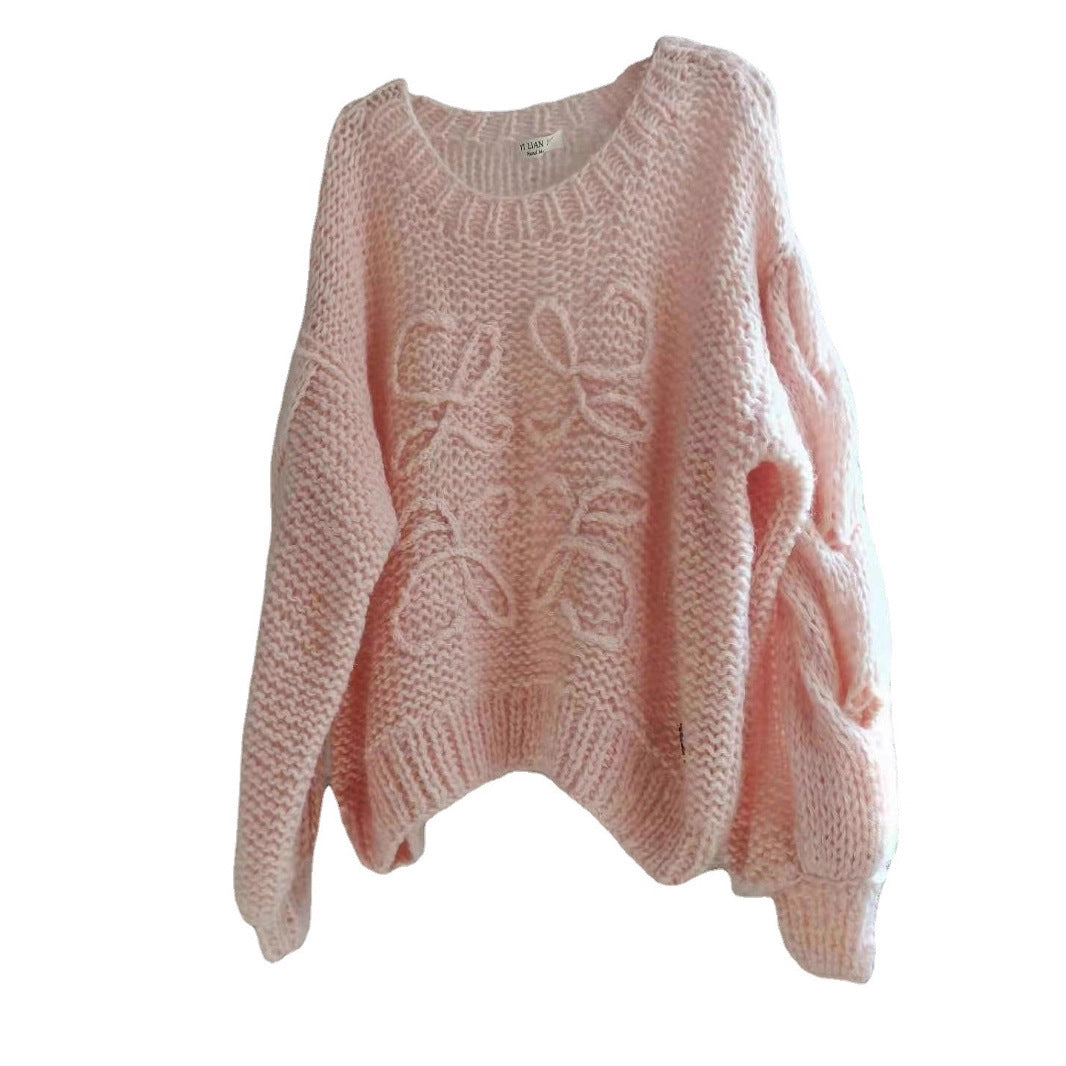 Women's Autumn Mohair Thick Needle Pure Hand-woven Sweaters