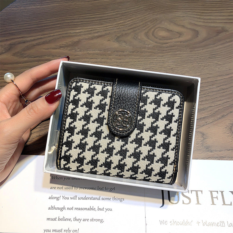 Women's Short Genuine Leather Design Folding Expanding Ladies Wallets