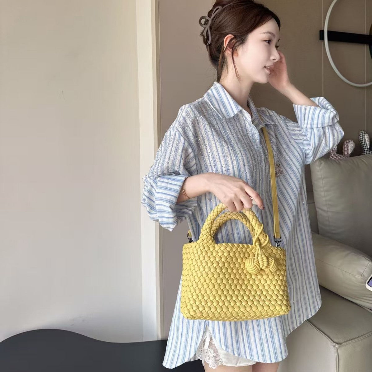 Women's Cute Woven Simple Personality Vegetable Basket Handbags