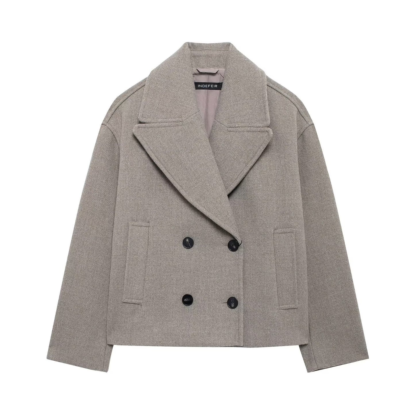 Women's Z Fashionable Elegant Double Breasted Collar Coats