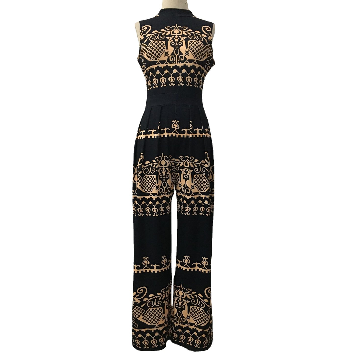 Women's Spring Casual Trousers Printed Sleeveless Women's Jumpsuit/clothing