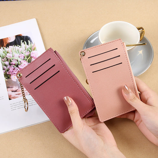 Korean Zip Candy Color Bus Bank Card Holder