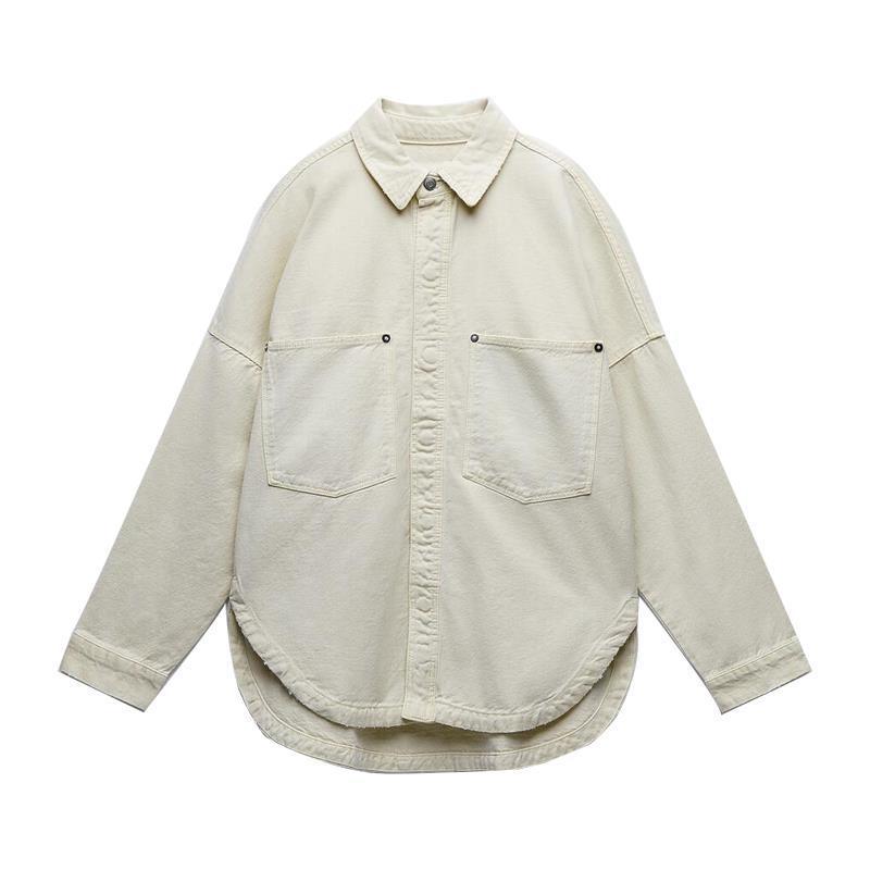 Women's Durable Denim Shirt Light Blue Coats