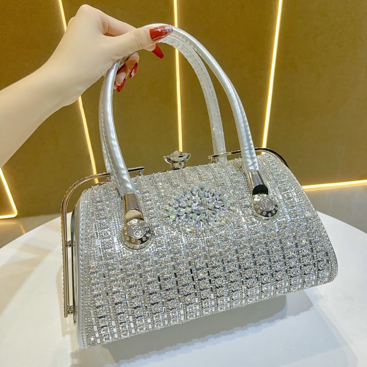 Shiny Dinner High-grade Rhinestone Elegant Cheongsam Bags