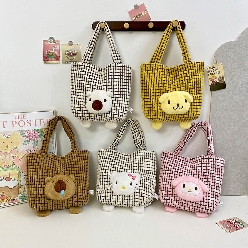 Hand Creative Cute Capybara Doll Storage Handbags