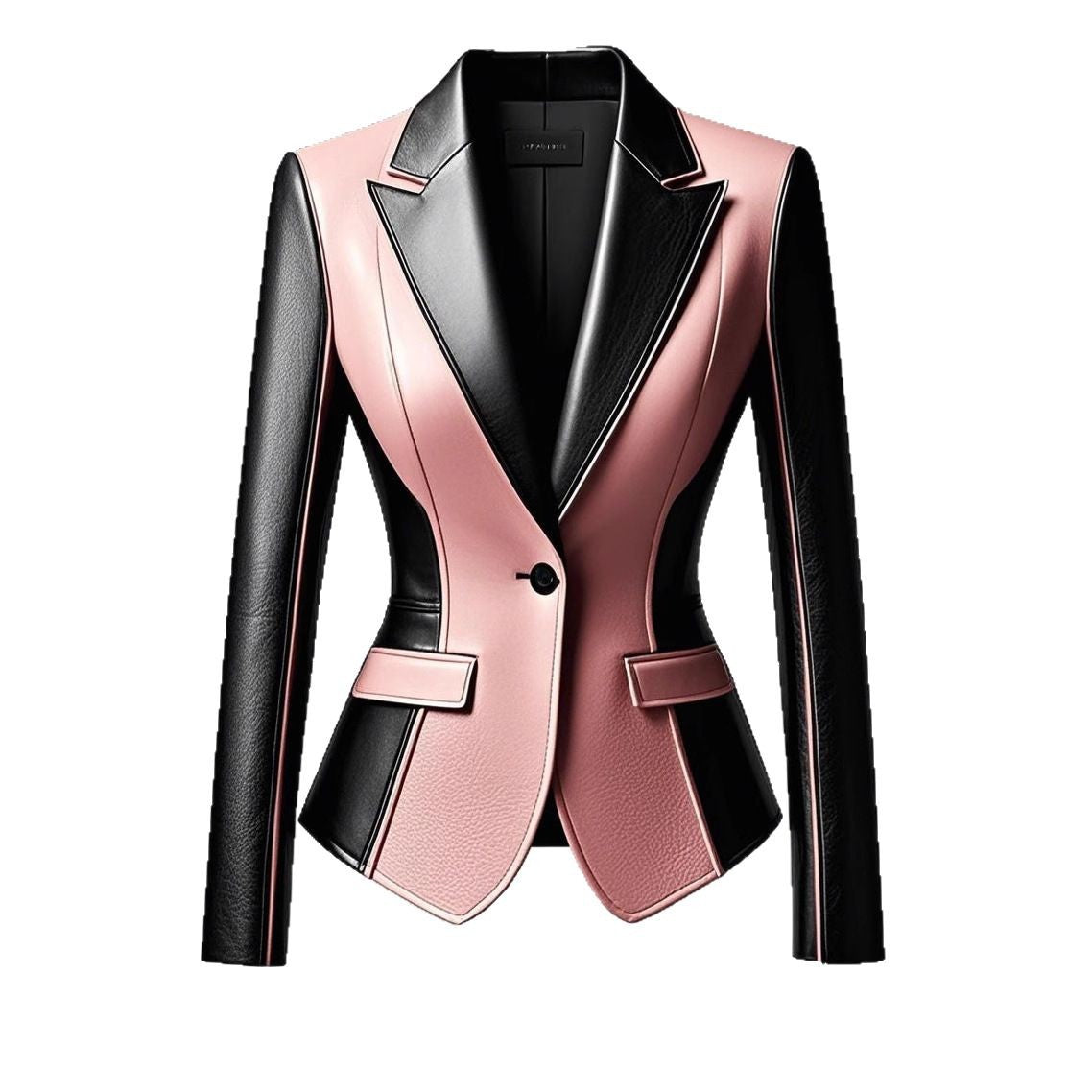 Women's Leather Green Collar Live Broadcast Fashionable Jackets