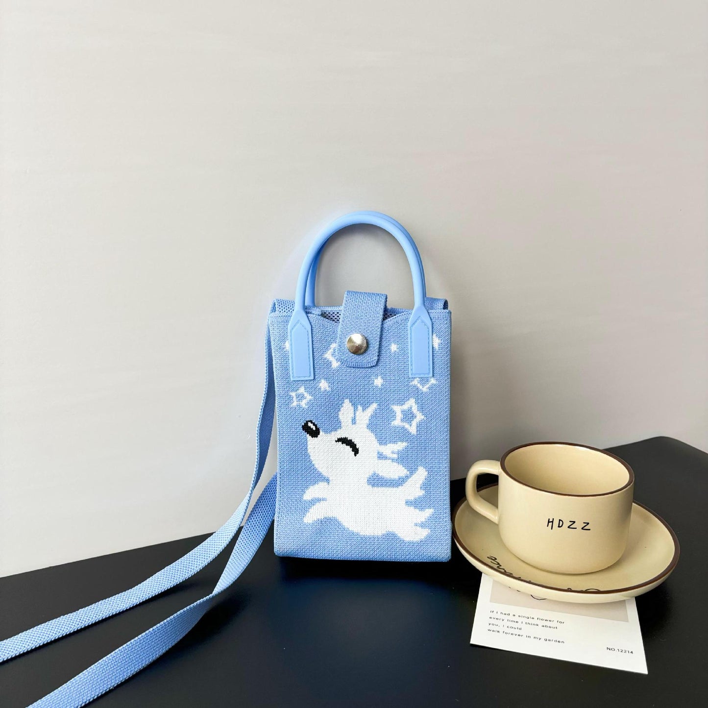 High Sense Mobile Cartoon Knitted Dopamine Bags