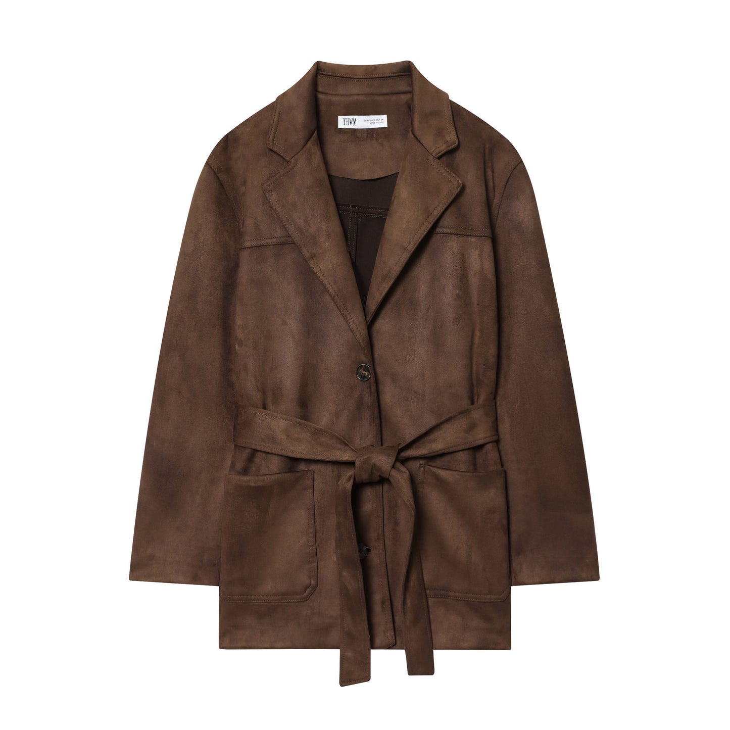 Women's Autumn With Belt Suede Effect Jackets