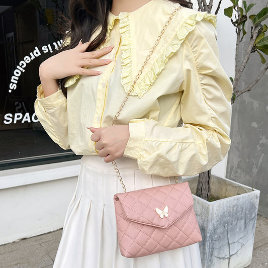 Women's Trendy Embroidered Butterfly Decoration Korean Shoulder Bags
