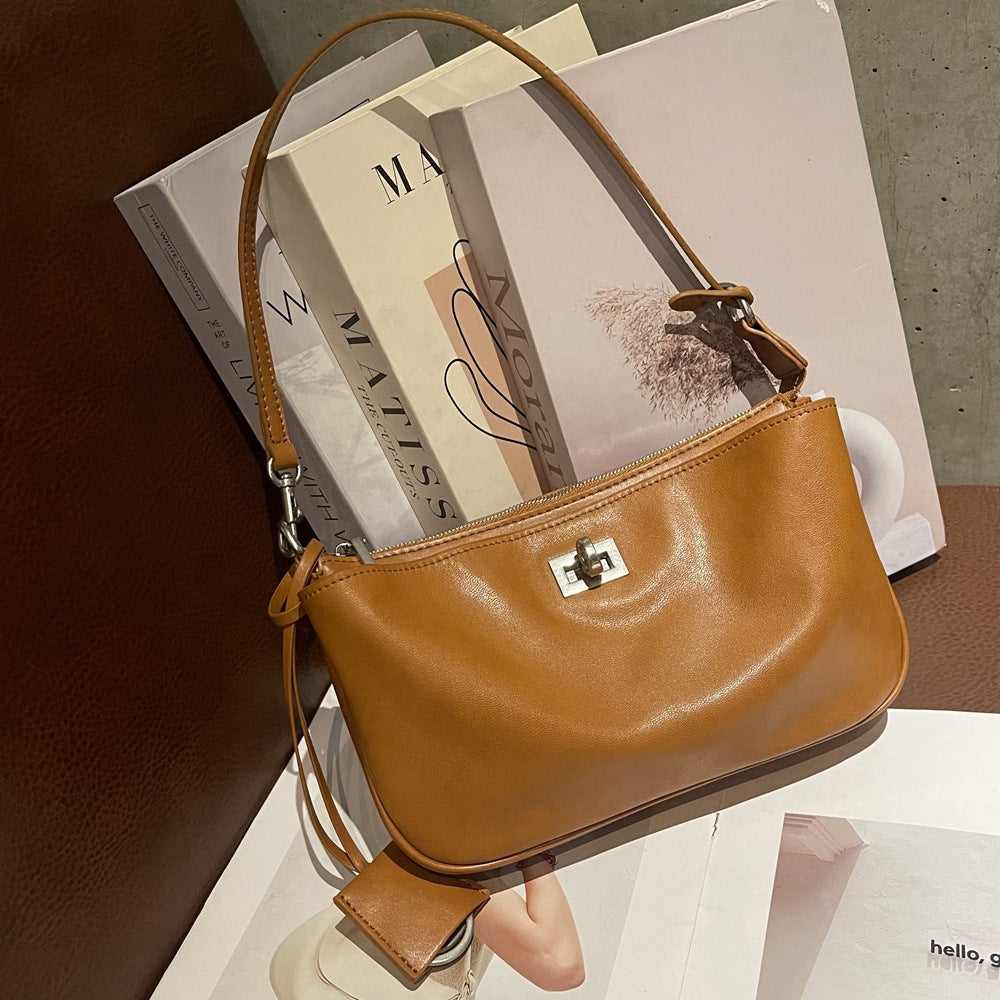 Women's Calfskin Underarm Genuine Leather Retro Fashion Armpit Bags