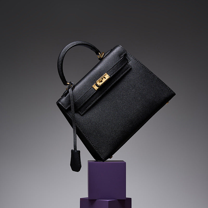 Women's Fashion Cattlehide Leather High-grade Genuine Kelly Handbags